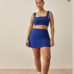 Reformation Tiffany Ecostretch Active bra too tank top blue